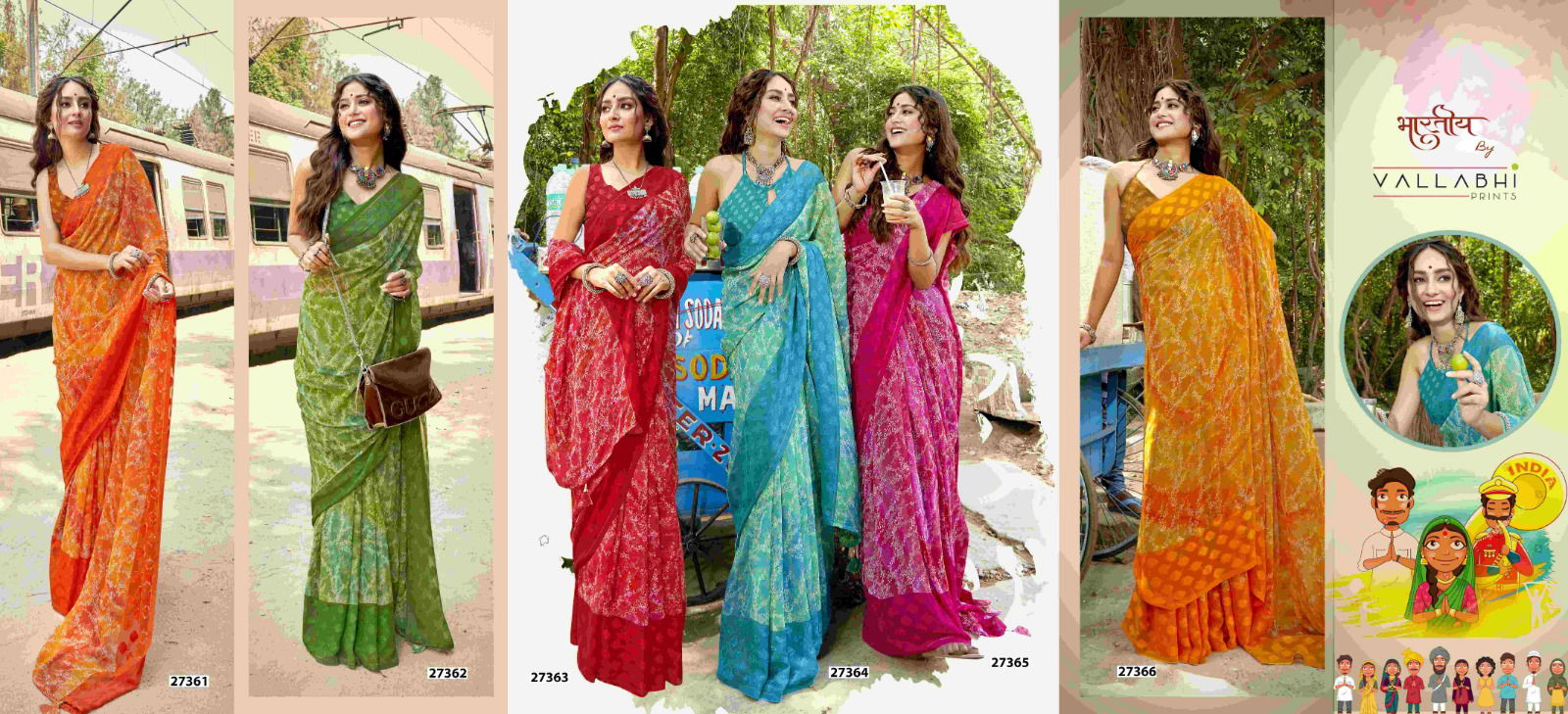 Sampreeti Vol 5 By Vallabhi Printed Daily Wear Georgette Sarees Wholesale Shop In Surat
